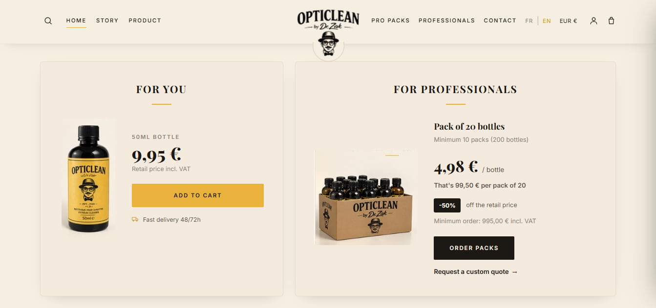 OptiClean storefront